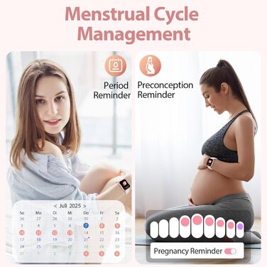 Жіночий смарт-годинник 1,83 дюйма з HD-сенсорним екраном, функцією телефону, фітнес-трекером, понад 120 спортивними режимами, серцевим ритмом, SpO2, вимірюванням артеріального тиску, IP68, монітором сну, смарт-годинник для iOS та Android (рожеве золото)