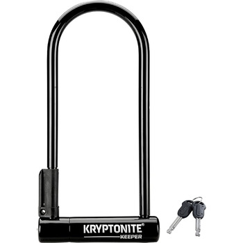 Подібний замок Kryptonite Keeper для велосипедів, протиугінний замок, сталева дужка 12 мм з кронштейном та ключами, замок високого рівня безпеки для велосипедів, самокатів, чорний 10,2 x 25,4 см
