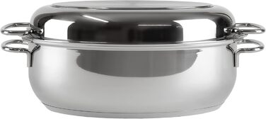 Каструлі Roaster Collection, всі типи варильних поверхонь індукційні, високоякісна нержавіюча сталь 18/10, кришка з терморегулятор