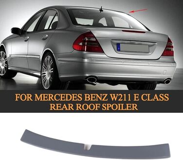 Задній спойлер LYBH, Крило спойлера на даху автомобіля E-Class ABS для Mercedes Benz W211 2002-2008 Незабарвлена сіра грунтовка