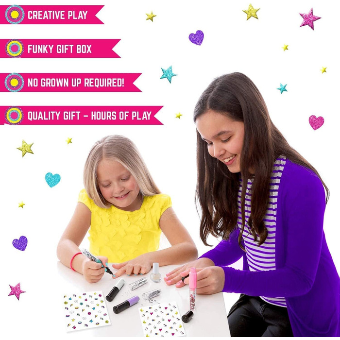 Подарунки для дівчаток GirlZone - Дитячий набір для студії нігтів "Єдиноріг" Набір для дизайну нігтів Дитячий набір лаків для нігтів Подарунковий набір для дітей віком 4-11 років Набір для дизайну нігтів "Єдиноріг"