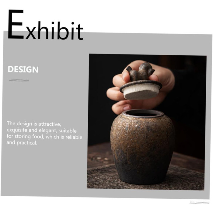 Керамічна ємність для чаю, щільно закривається, невелика побутова банка для зберігання чаю, контактує з харчовими продуктами, міцна та практична кришка