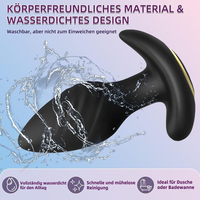 Анальний вібратор DAZINER, чорний, 9 режимів вібрації