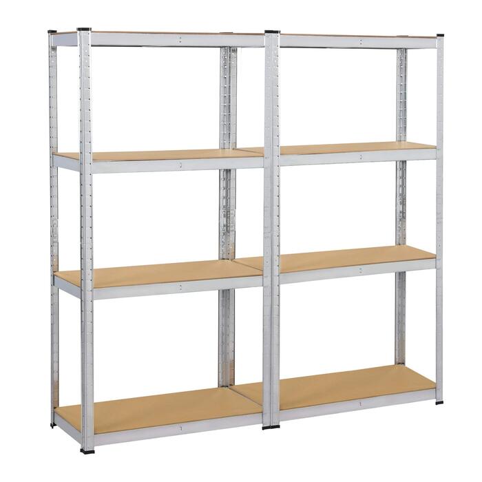 Полиця для зберігання 160x80x40 см Міцна полиця 4 полиці з МДФ Полиця для підвалу Полиця без болтів Полиця для майстерні, 2 шт.