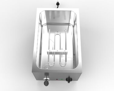 Професійна електрична паста-плита METRO, нержавіюча сталь, 25 л, 3200 Вт, 3 кошики, срібло