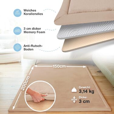 Килимок для повзання дитячий надзвичайно м'який ігровий килимок товщиною 3 см високоякісна піна з пам'яттю килимок для повзання 15