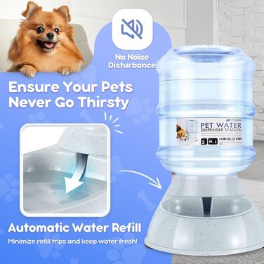 Диспенсер для води Flexzion Gravity Pet Water Dispenser (3 галони) з автоматичним поїлкою для собак та котів малих та великих порід, годування та поливання, пляшечка