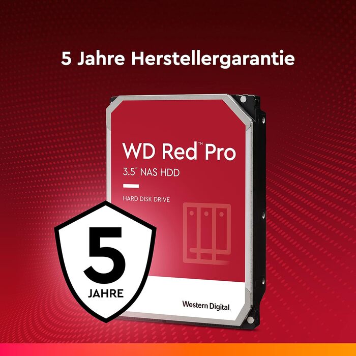 Внутрішній жорсткий диск WD Red Pro 16TB NAS 3,5 дюйма клас 7200 об/хв, SATA 6 Гбіт/с, CMR, 512 МБ кешу, версія 2025, 16 ТБ