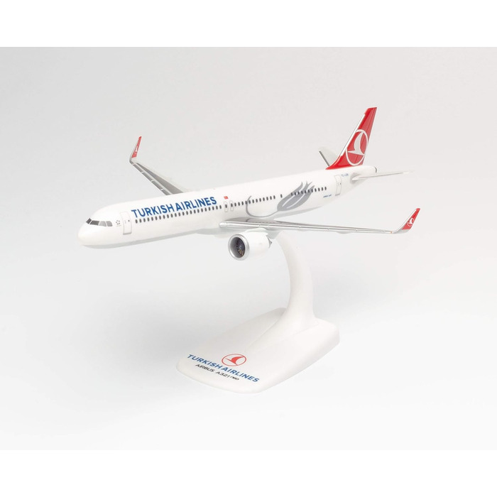 Крила, Модель літака з підставкою, Флаєр, Моделювання, Мініатюрні моделі, Колекційний предмет, Пластик, Кріплення Snap - Масштаб 1200, 612210 Airbus A321neo, Turkish Airlines