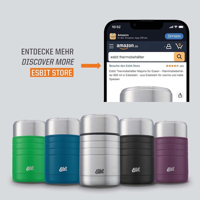 Емність термос Esbit Majoris для їжі термоконтейнер з нержавіючої сталі для гарячих та холодних страв, 1000 мл