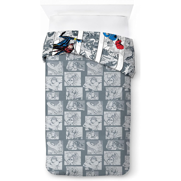 Комплект дитячої постільної білизни Marvel Comics Comic Cool 100 бавовна Односпальне ліжко 135x200 см - Підодіяльник наволочка 80x