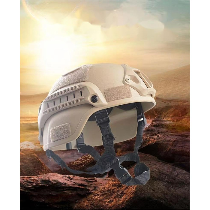 Тактичний шолом Mich Airsoft ACH із захистом слуху, переднім кріпленням для ПНБ та бічною планкою для пейнтболу, спорту на свіжому повітрі, полювання, стрільби, регульований, коричневий, один розмір