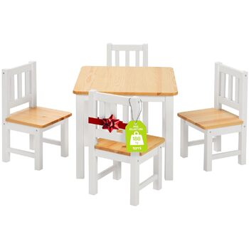 Дитячий набір для сидіння з дерева Amy дитячий стіл зі стільцями стіл та стільці 4 шт. дитячий набір для дитячої кімнати ігровий с