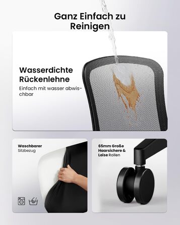 Ергономічне офісне крісло ProtoArc Flexer Робоче крісло з регулюванням глибини сидіння, контурною подушкою сидіння та дихаючою сітчастою спинкою для домашнього офісу та офісу, легке складання, чорний колір Flexer-black