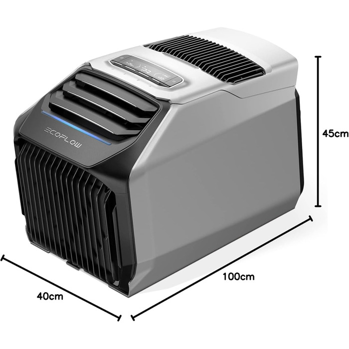 Портативний кондиціонер EF ECOFLOW WAVE 2, швидке охолодження 5100 BTU, нагрівання 6100 BTU, керування за допомогою додатка, можна поєднувати з акумулятором, не потребує зливу, для кемпінгу/автофургону на вулиці