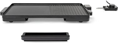 Настільний гриль Tristar - 2000 Вт, антипригарне покриття, жирозбірник, поверхня гриля 49 x 27 см, BP-2750 чорний
