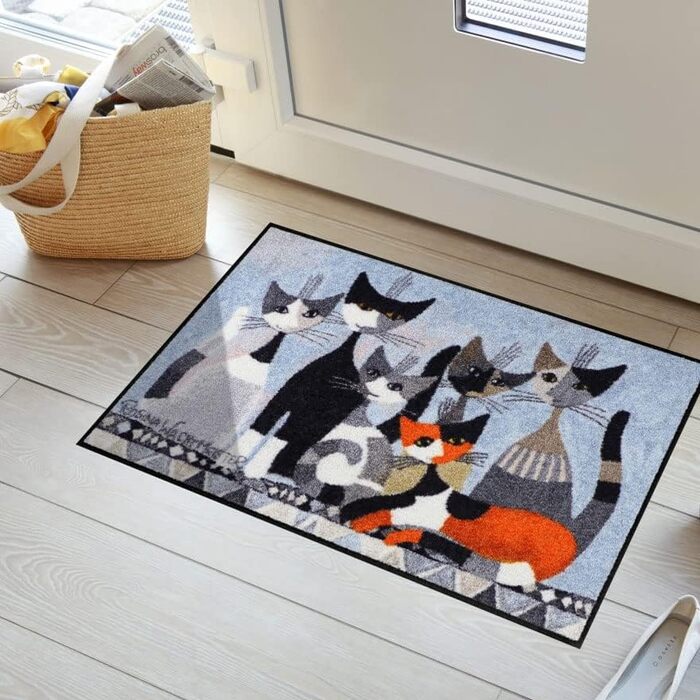 Килимок для дверей Rosina Wachtmeister Siamo, що прається, 50 x 75 см (прямокутний), синій