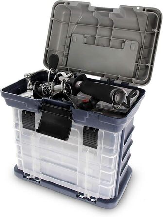 Ящик для рибальських снастей з 4 ящиками для зберігання рибальських аксесуарів та наживки