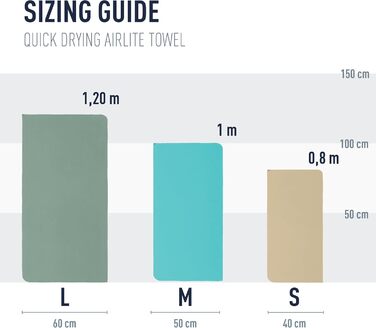 Дорожній рушник Airlite Towel L - Банний рушник - Мікрофібра - Вбираючий та швидковисихаючий - Ультралегкий - Компактний - Для походів - 60 x 120 см - Місячно-блакитний - 67 г