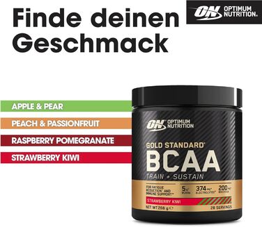 Порошок BCAA Optimum Nutrition Gold Standard, зі смаком полуниці та ківі, 266 г, 28 порцій