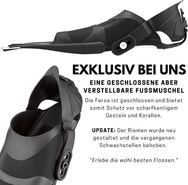 Регульовані короткі ласти Khroom для дорослих, розміри 36-47 Для підводного плавання та плавання - Зроблено в Італії - Преміальні ласти для дайвінгу з сумкою через плече Ласти для плавання, розміри 42-47, сині
