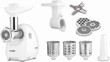 М'ясорубка Zelmer ZMM4048B, 1900 Вт, двигун постійного струму, продуктивність подрібнення 2,5 кг/хв, подвійний ніж, сито 3, 5,8 мм