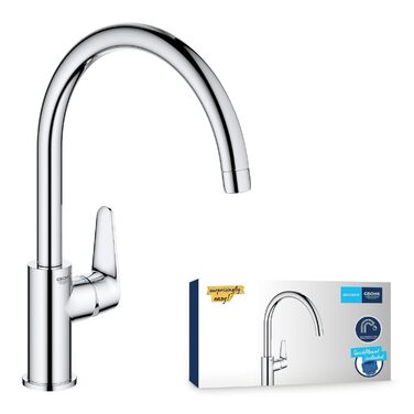 Кухонний змішувач GROHE StartCurve (поворотний на 360, економія води, монтаж без інструментів), хром, 31554001