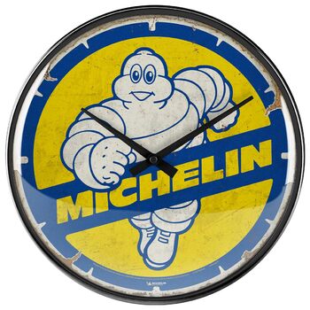 Ретро-настінний годинник Nostalgic-Art, Ø 31 см, Michelin Bibendum 80-х ідея подарунка для автофанатів, оригінальний ліцензійний продукт (OLP), великий кухонний годинник у вінтажному дизайні, декор з шинами