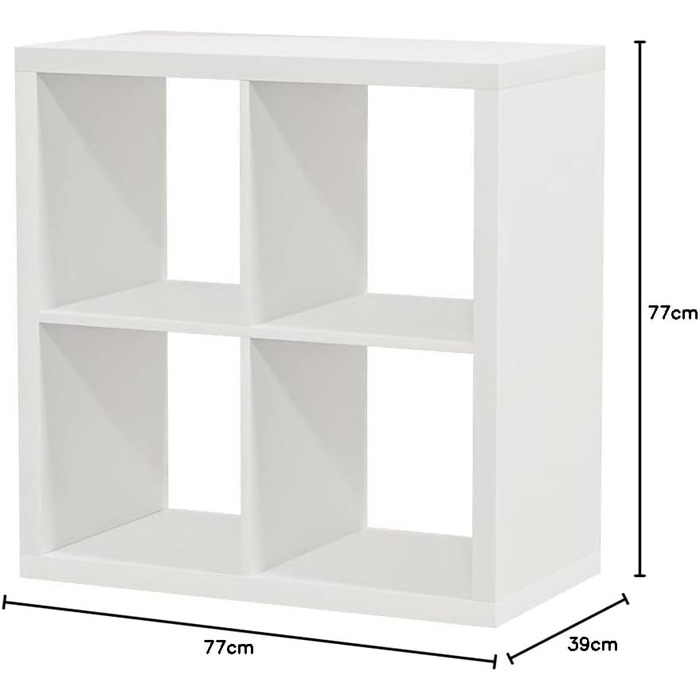 Полиця, книжкова шафа, настінна полиця, перегородка для кімнати IKEA Kallax білого кольору (77 x 77 см)