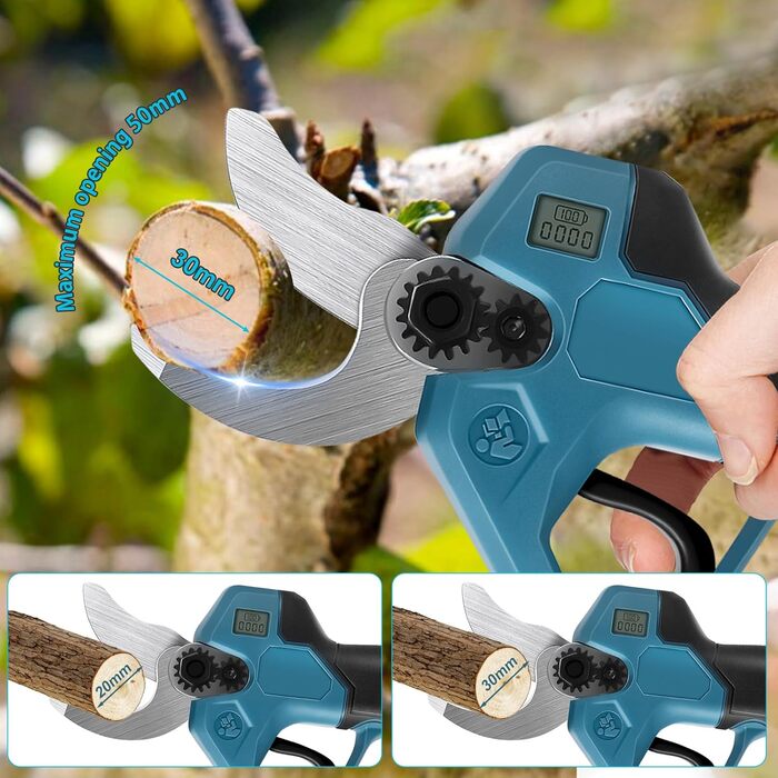 Акумуляторні сучкорізи зі штангою, безщіткові акумуляторні садові ножиці 2-в-1, сумісні з акумуляторами Makita, діаметр різання 30 мм, акумуляторні ножиці для обрізки саду та дерев, подовження 2 м (акумулятор не входить до комплекту), макс. 30 мм, зі штан