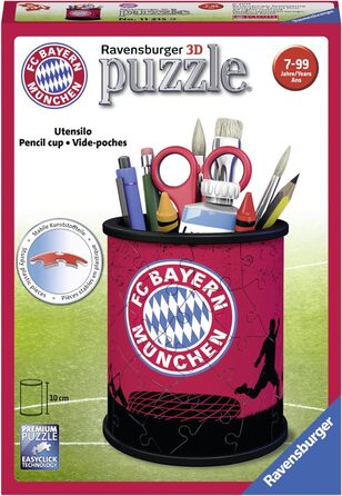 М'яч-головоломка для нічного світла ФК Баварія Мюнхен - 74 шт. и - від 6 років, LED приліжкова лампа з механізмом хлопка, футбольні подарунки хлопчикам і дівчаткам (нічник силос посуду), 3D Puzzle 12177 -