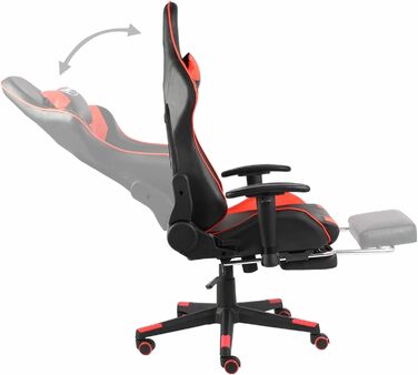 Ігрове крісло з підставкою для ніг, обертове, офісне крісло, ігрове крісло, обертове крісло, стілець для столу, червоний ПВХ