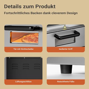 Ярусна піч для піци 3000 Вт з кордієритовим каменем для піци, як кам'яна піч, піч для піци, 2-