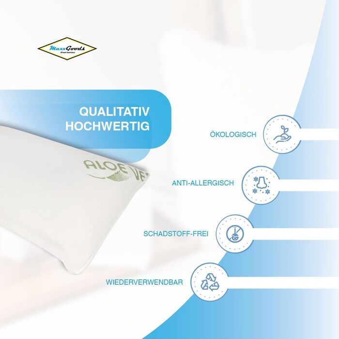 Дорожня подушка 40x24x12 см з гелевих пінопластових паличок та чохла з алое вера - охолоджувальна подушка з м&39якою охолоджувальною піною - охолоджувальна подушка для голови - для сну на животі, на спині та на боці - дорожня подушка 40x24x12 см з охолодж