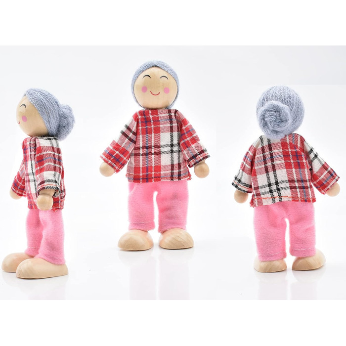 Дерев&39яний ляльковий будиночок для сім&39ї з котом та собакою, фігурки для лялькового будиночка для подарунка на аксесуари для лялькового будиночка