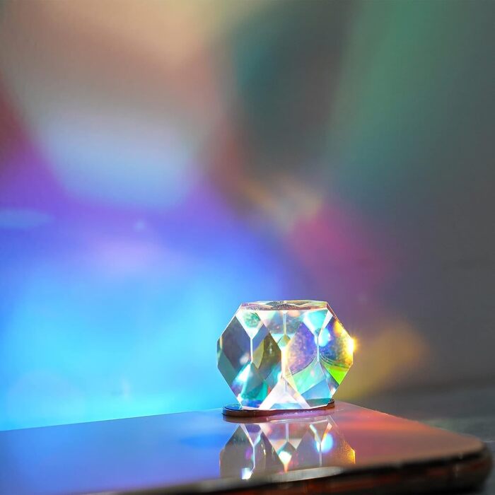 Призма Hsthe Sea кольоровий куб 20 мм K9 оптичний кришталевий скляний багатогранник RGB дисперсійна призма для фізики, прикраса робочого столу
