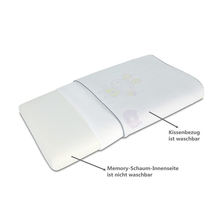 Здоров'я дітей подушка для ліжка спальна Oeko-Tex гіпоалергенна піна з пам'яттю дитяча подушка подушка для дітей (3-8 років) біла-