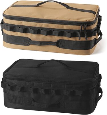 Сумка для кемпінгового посуду, портативна, водонепроникна, для плити, сумка на бак, для активного відпочинку, для пікніка, для посуду, органайзер для кемпінгового посуду, сумка-органайзер, чорна