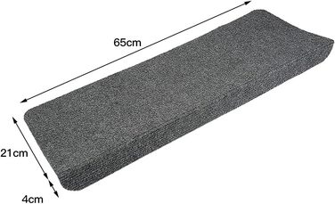 Набір із 15 самоклеючих килимків для сходів, нековзні, захисні килимки для сходів, підходить для дітей, людей похилого віку та домашніх тварин, 65 x 21 см, сірий, прямокутний