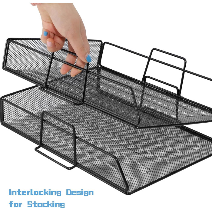 Ярусний лоток для листів, лоток для документів на робочому столі, лоток для паперу, органайзер для робочого столу, лоток для паперу, папка для документів, A4, тримач для документів для дому, офісу, школи 34,5 x 25,5 x 16,9 см, 2-