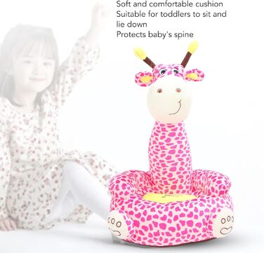 Дитяче крісло Cryfokt з мультфільмами, м&39яке незалежне космічне крісло, кришталевий оксамитовий матеріал для дому, дитячої кімнати, плюшеве крісло для малюків (рожевий олень)