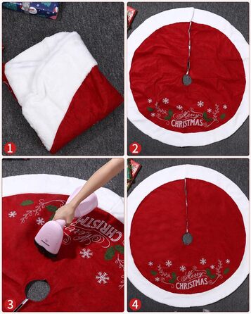 Спідниця для ялинки із візерунком сніжинок та написом "Веселого Різдва" 122 см SOBEAU