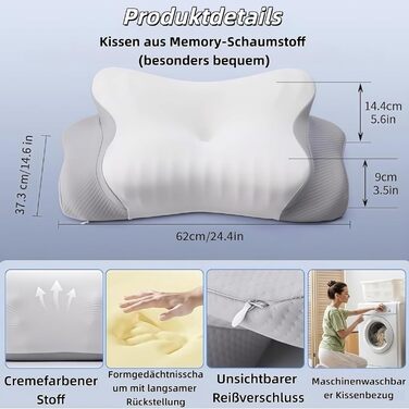 Подушка Seladi Airflow Pro - Подушка для шиї від апное сну - Ортопедична подушка від хропіння та апное - Підтримка шиї - Знімна та пральна - Ефективно покращує проблеми зі сном (Синя x 1)