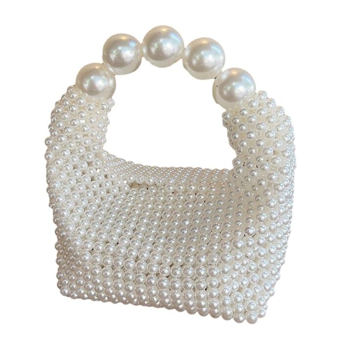 Елегантна сумка з перлами для повсякденного використання, вечірки, клатч, повсякденна сумка білого кольору