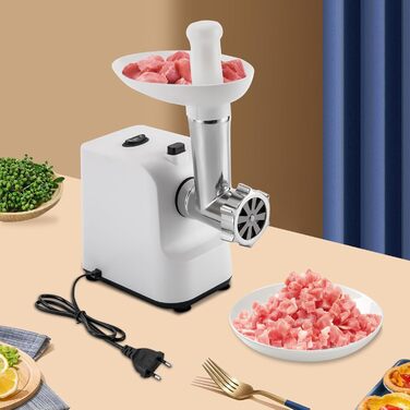 Електрична м'ясорубка з 3 перфорованими дисками з нержавіючої сталі, заглушкою, набором для кеббе, машиною для фаршу, машиною для