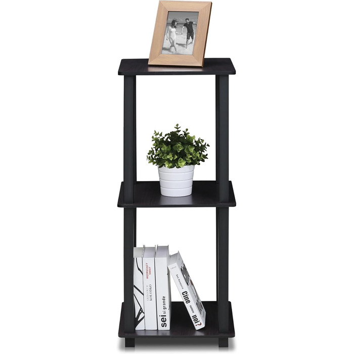 Журнальний столик-диван Furinno Simplistic, бічний столик, 2 яруси, комплект з 2 шт. , темний горіх