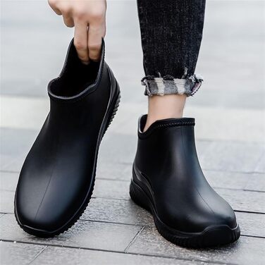 Чоловіче гумове взуття, чоловічі гумові чоботи, короткі гумові чоботи, гумове взуття для активного відпочинку, чорне, розмір 41 EU