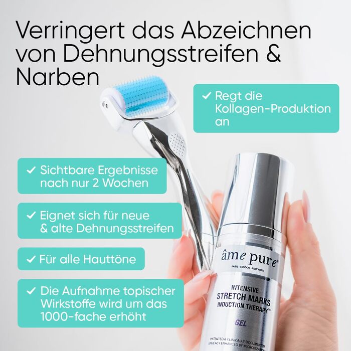 Набір AME PURE Body Roller для видалення розтяжок, 0,75 мм - Ефект від використання CIT Body Roller можна порівняти з ефектом від лазерних процедур на шкірі