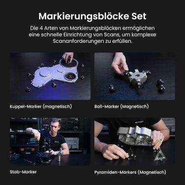 Сканер Revopoint MetroX для 3D-друку, точність до 0,01 мм, синій лазер, структуроване світло на всю поверхню, сканування металевих