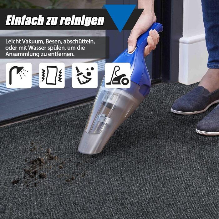 Килимок для коридору bimiti, нековзний, 300x90 см, брудозбірний килимок, килимок для кухні, що миється, килимок для коридору на метр, килимок для вітальні, спальні, кухні, офісу, коридору, сірий